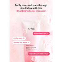 Anua Peach Niacin Spread Cleansing Foam Brightening & Hydrating Cleanser