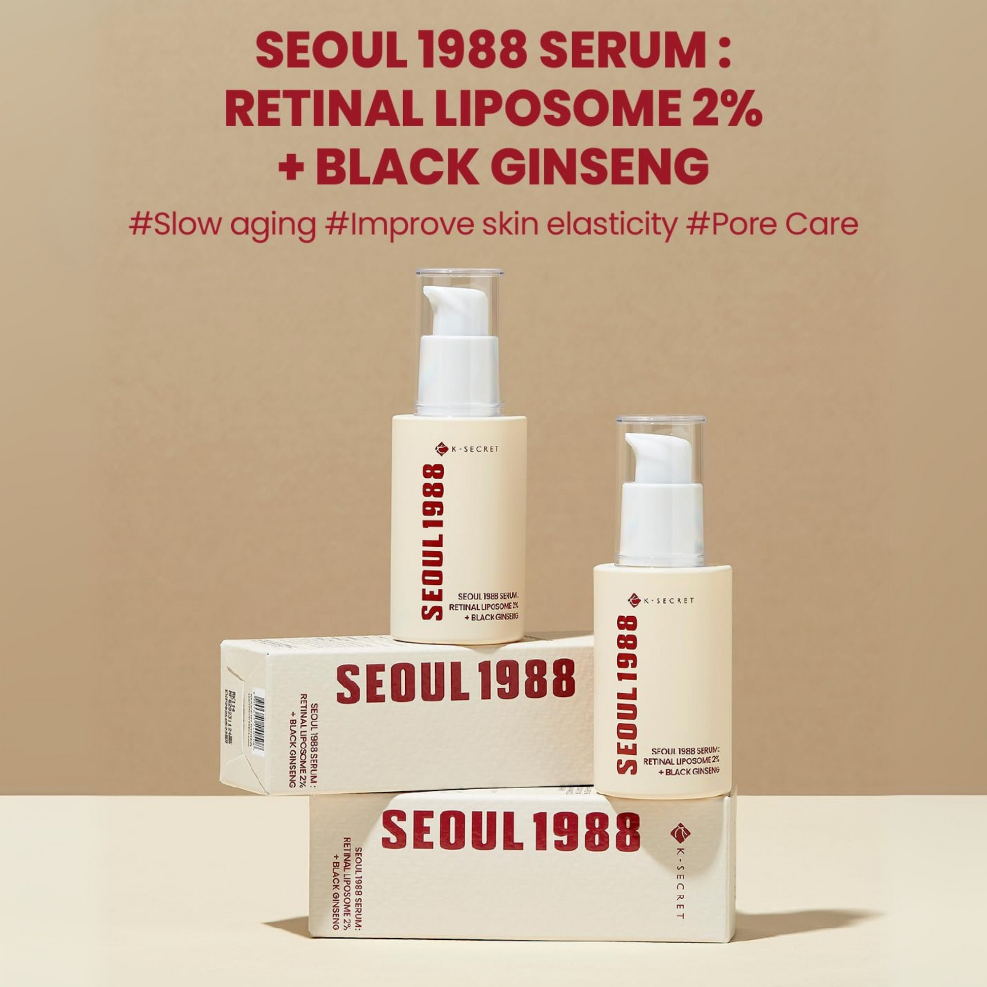 2pcs Retinol Serum & Ginseng Facial Essence Set, Fades Dark Circles, Reduces Fine Lines, Clears Blackheads, Brightens Complexion, Moisturizes, Korean Skincare Essence